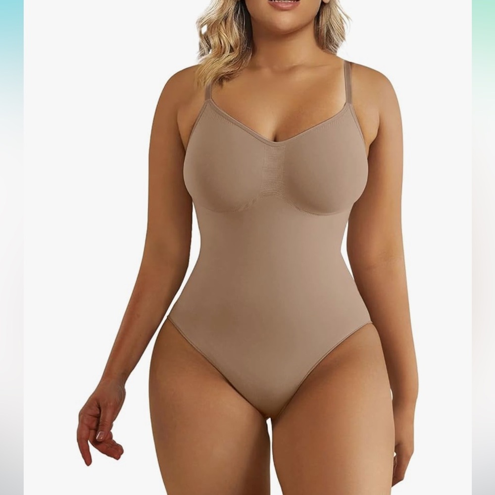 SHAPERX Bodysuit For Women Tummy Control Shapewear Thong,SZ5240-Sienna-L/XL